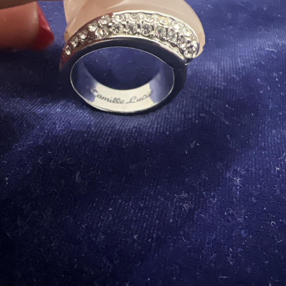 Camille Lucie Rings Pink Crystals Nickel free! Size 7 - Picture 6 of 11